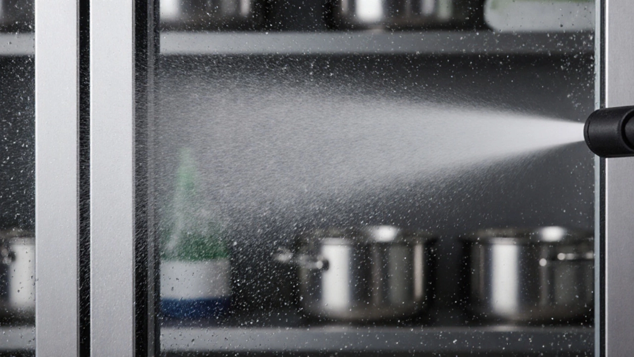 Алюминиевый фасад кухни, очищаемый паровой струей, без царапин и пятен