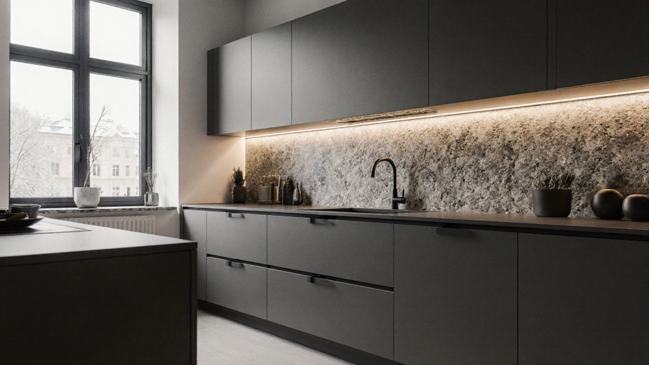 Какие фасады для кухни выглядят дорого: реальные материалы и решения 2025 года