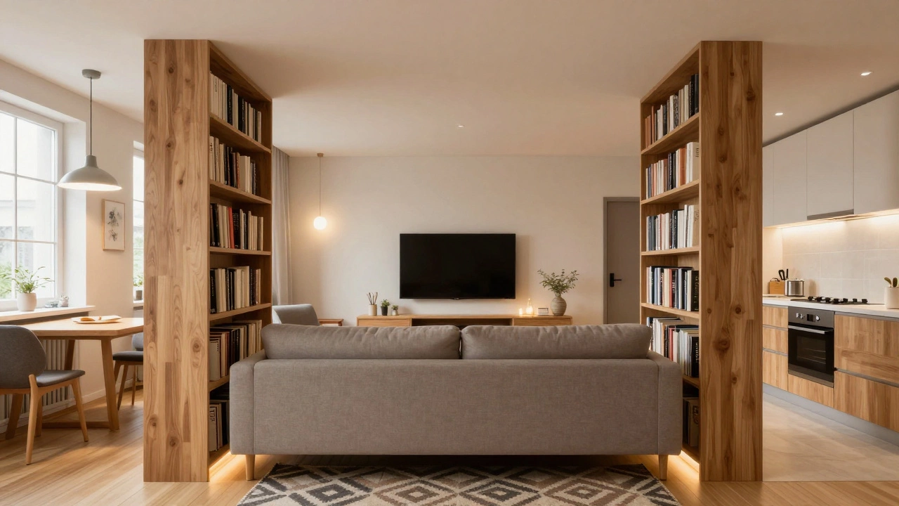 Как расставить мебель в гостиной, если нет свободных стен