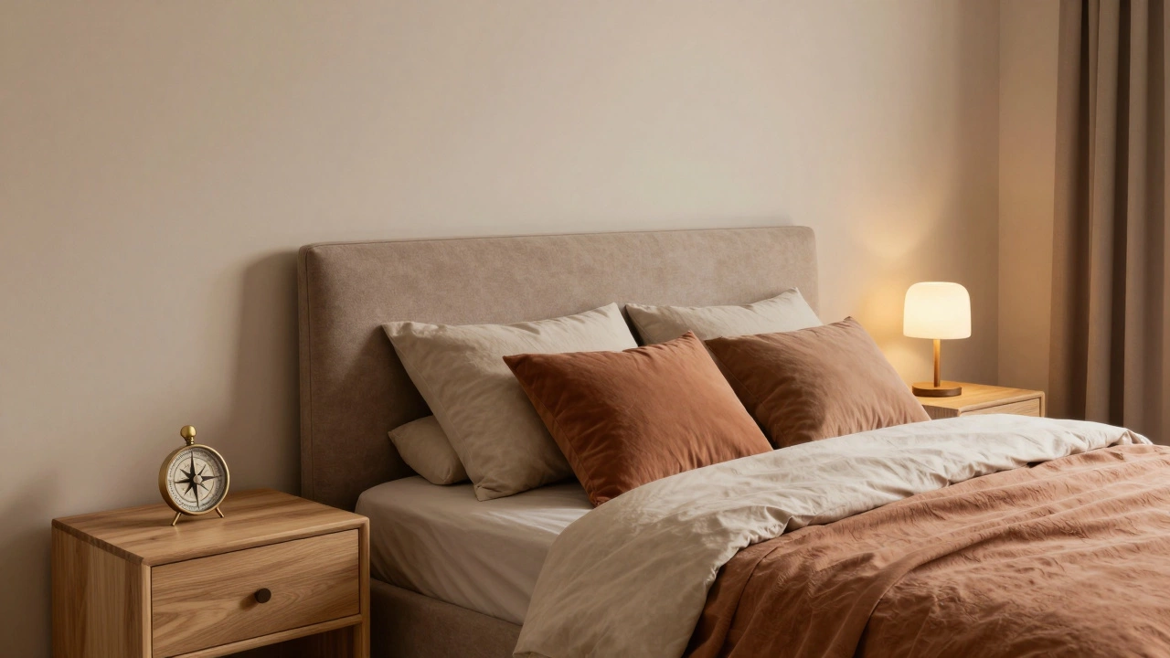 Правильное расположение кровати по фен шуй с опорой на стену и в стороне от двери